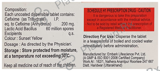 Cefkler LB 200mg Tablet DT 10s