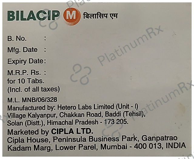 Bilacip M 20/10mg Tablet 10s