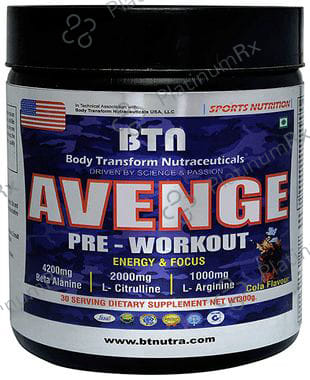 BTN Body Transform Nutraceuticals Avenge Pre-Workout Powder Cola