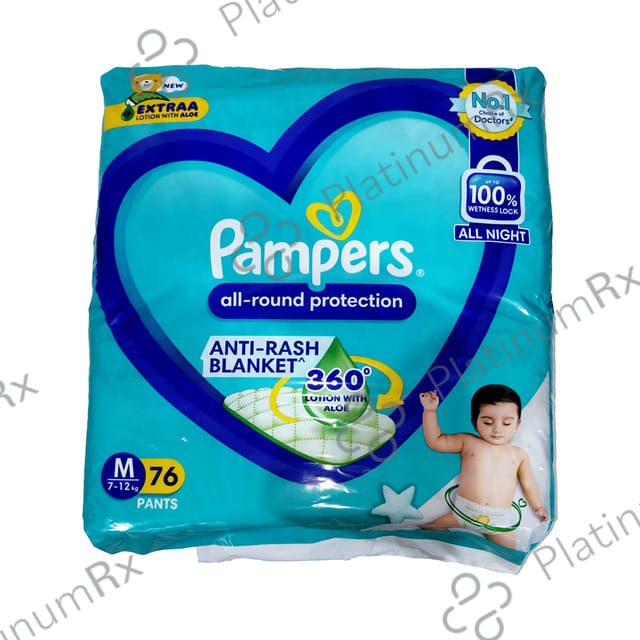 Pampers All Round Protection Anti Rash Diaper Aloevera Medium diapers 76S