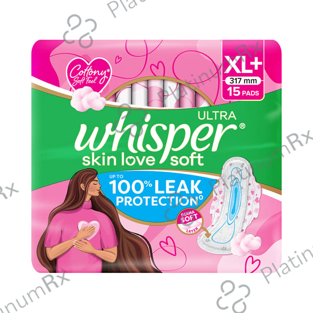 Whisper Ultra Soft Sanitary Pads XL+ 15 pads