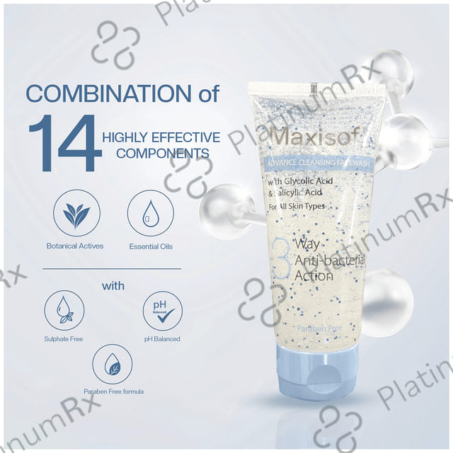 Maxisoft 3 Way Anti-Bacterial Action Advance Cleansing Face Wash (100ml Each) 1 Tube