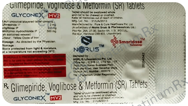 Glyconex MV 2mg/500mg/0.2mg Tablet ER