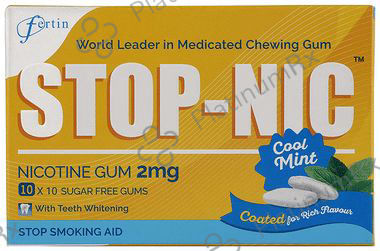 Stop-Nic Nicotine Gum 2mg Strip (10 Each) Cool Mint Sugar Free 10 Strip