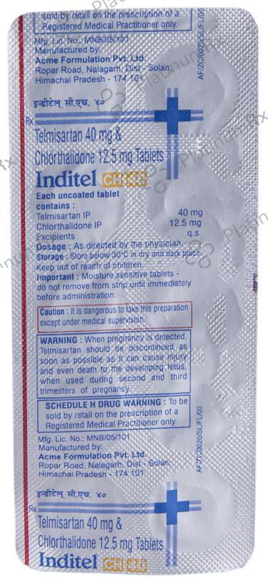 Inditel CH 40/12.5mg Tablet 10s