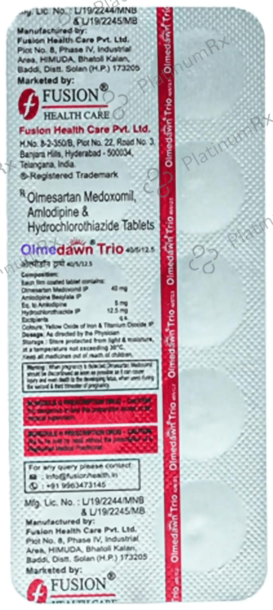 Olmedawn Trio 40mg Tablet 10s
