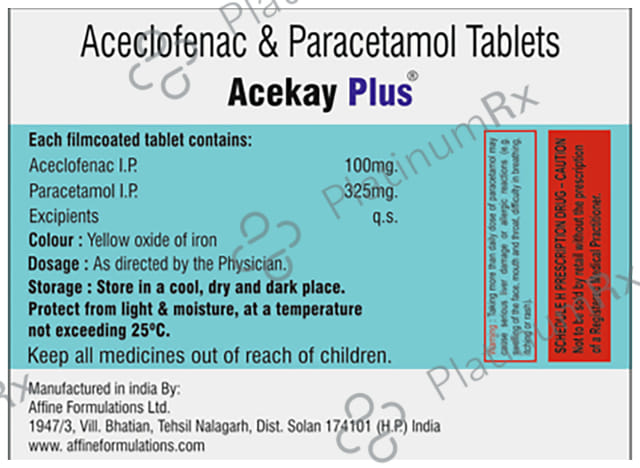 Acekay Plus 100/325mg Tablet 10s