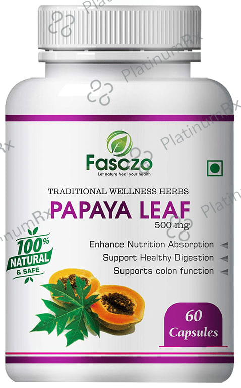 Fasczo Papaya Leaf 500mg Capsule 60 capsules
