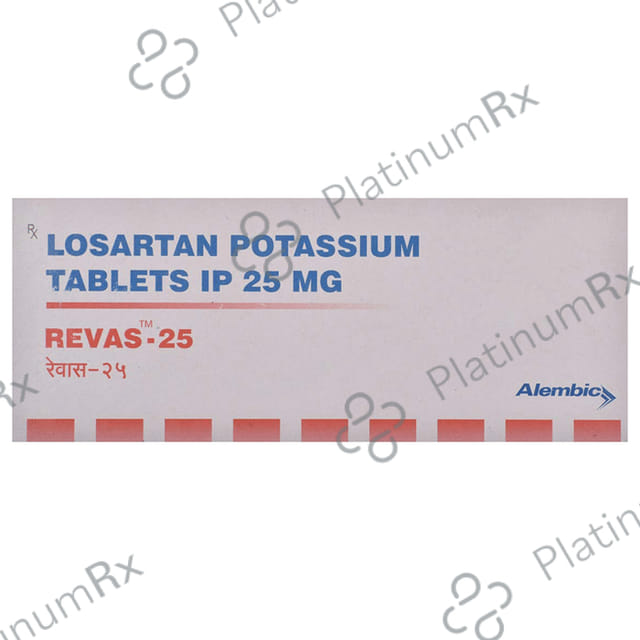 Revas 25mg Tablet 10s