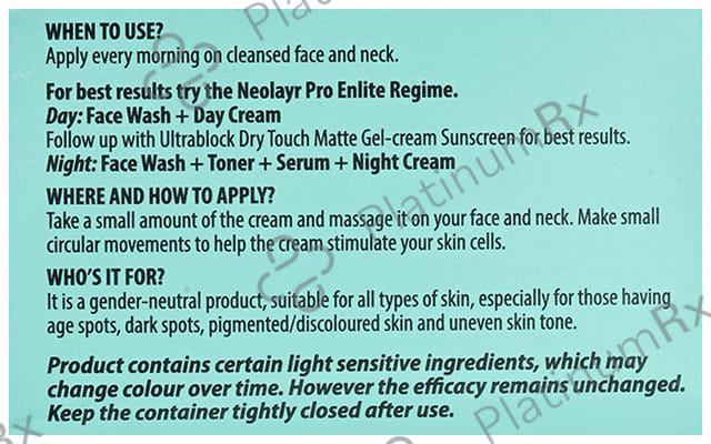 Neolayr Pro Enlite Skin Illuminating SPF 50 Day Cream 40gm