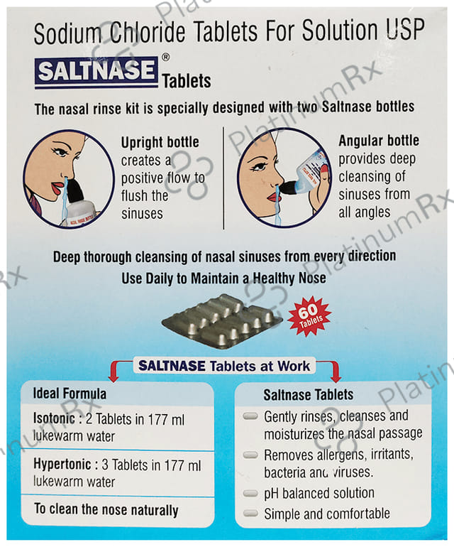 Saltnase 60 Tablet with Nasal Rinse Bottle