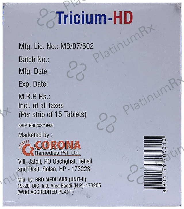 Tricium HD 500mg/1000IU Tablet 15s