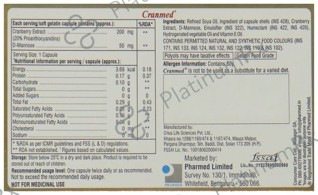 Cranmed 200/50mg Capsule 10s
