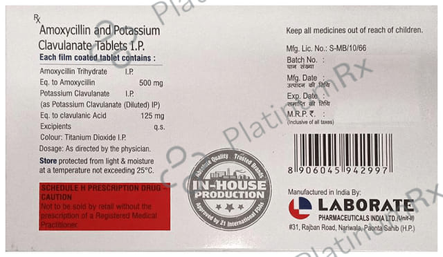 Augulab 500/125mg Tablet 10s