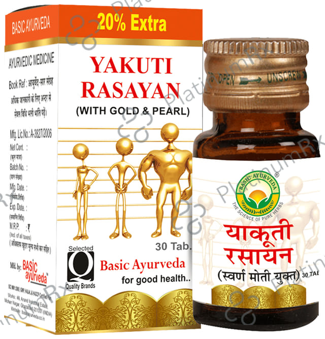 Basic Ayurveda Yakuti Rasayan (with Gold & Pearl) 30 tablets