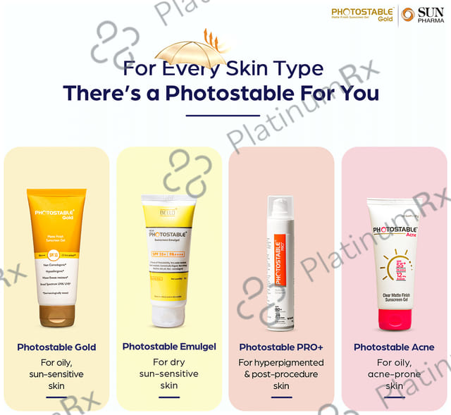 Photostable Gold Sunscreen SPF 55 Gel 50gm