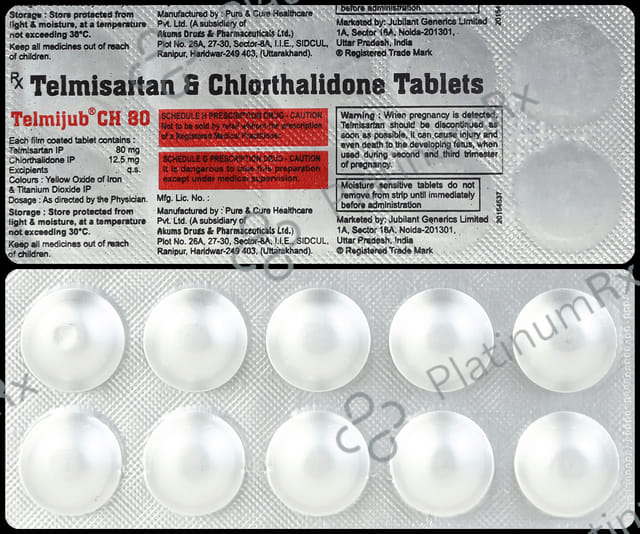 Telmijub CH 80mg Tablet 10s