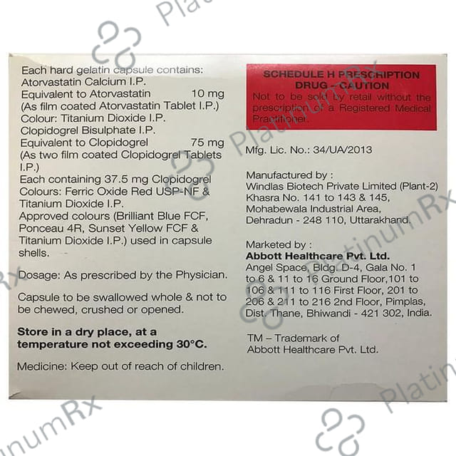 Caat CV 10/75mg Capsule 15s