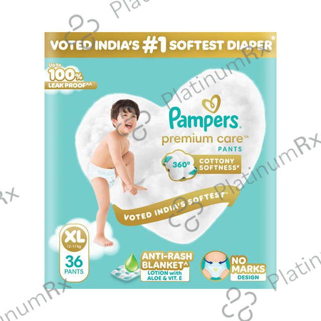 Pampers Premium Care Pants with Aloe Vera & Cotton-Like Softness - Size XL 36 diapers