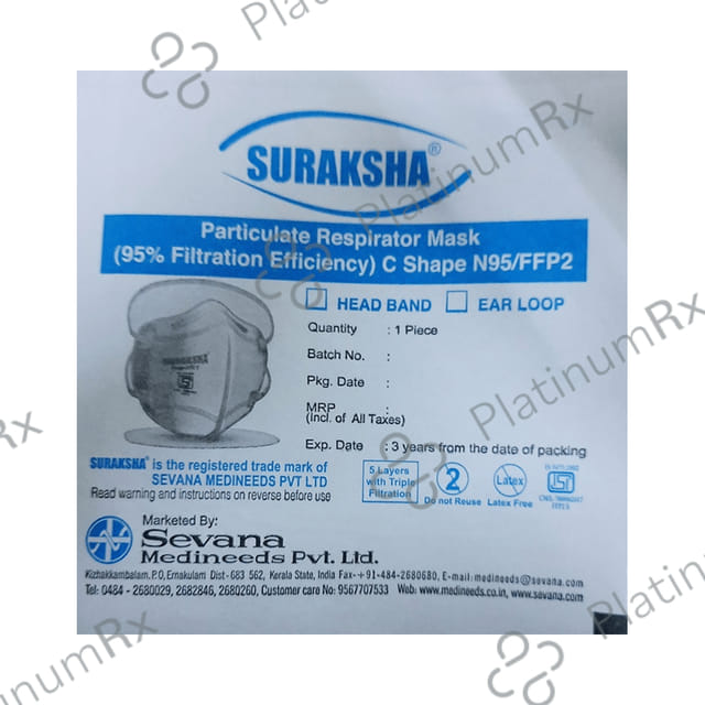 Suraksha N95/FFP2 C Shape Particulate Respirator Mask Head Band