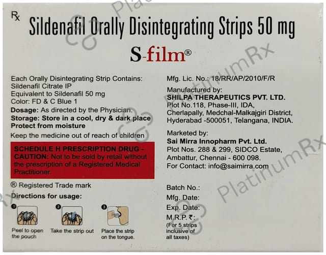 S FILM 50mg Orally Disintegrating Strip 5s