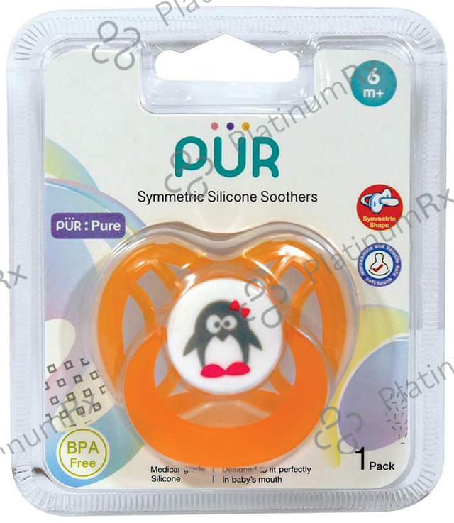 Pur Symmetric Silicone Soothers 6m+ Orange