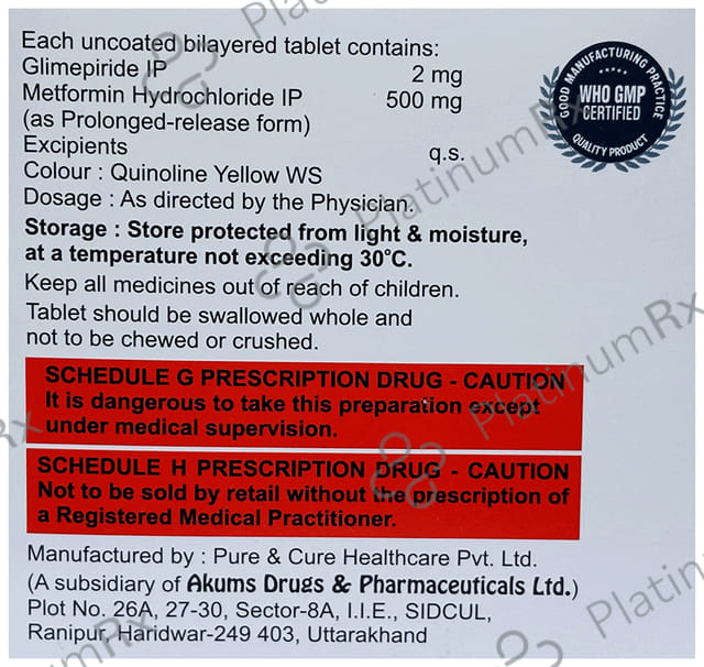 Glymipril M 2/500mg Tablet PR 15s