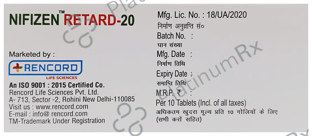 Nifizen Retard 20mg Tablet SR 10s