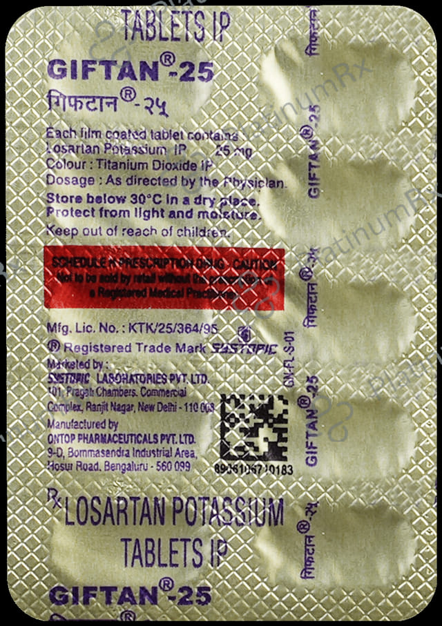 Giftan 25mg Tablet 10s