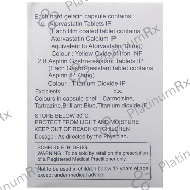 Atorva Asp 75/10mg Capsule 10s
