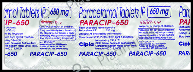 Paracip 650mg Tablet 10s