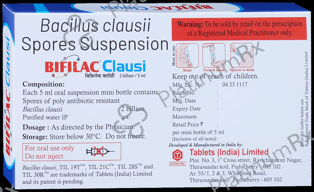 Bifilac Clausi 2B Oral Suspension Bottle 5X5ml