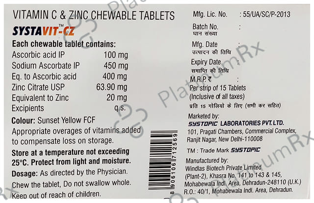 Systavit-CZ Chewable Tablet Orange Sugar Free