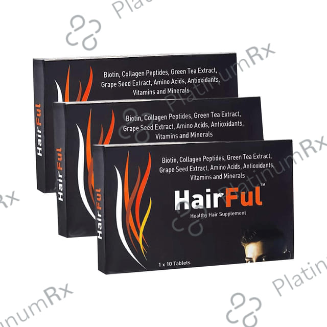 HairFul Tablet for Women & Men Hair Care (10 Each) 3 Strip