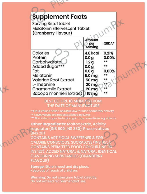 Superfit Melatonin Effervescent Tablet Cranberry