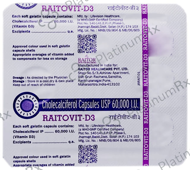 Raitovit-D3 Soft Gelatin Capsule (4 Each)