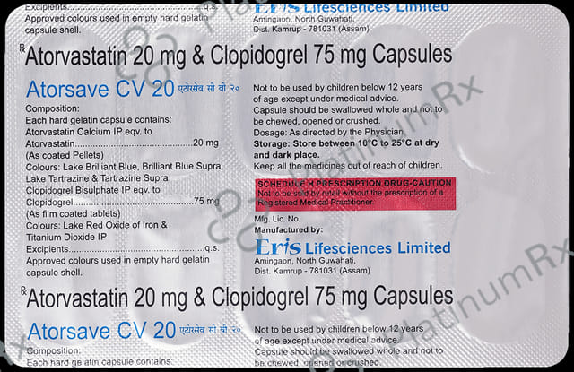 Atorsave CV 20/75mg Capsule 10s