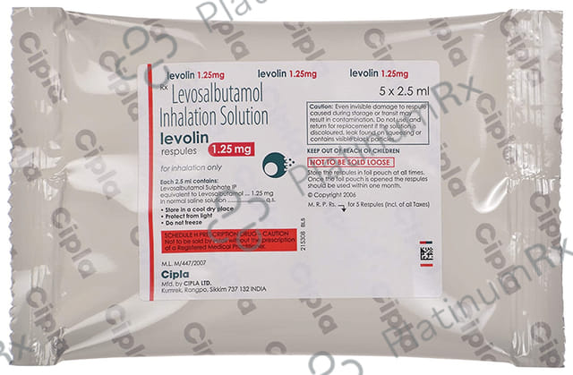 Levolin 1.25mg Respules 5X2.5ml