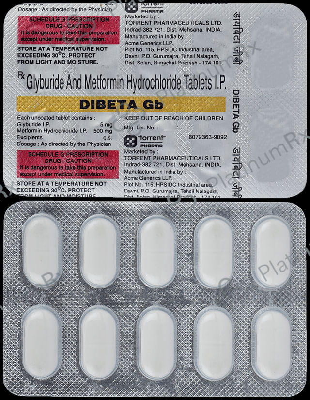 Dibeta GB 5/500mg Tablet 10s