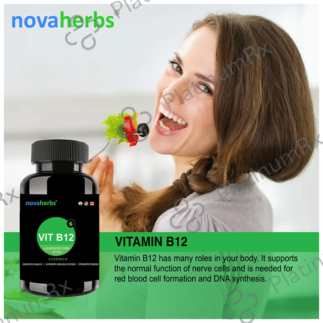 Novaherbs Vit B12 1500mcg for Energy, Brain & Nervous System Support - Tablet