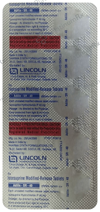 Adilin 40mg Tablet SR 10s