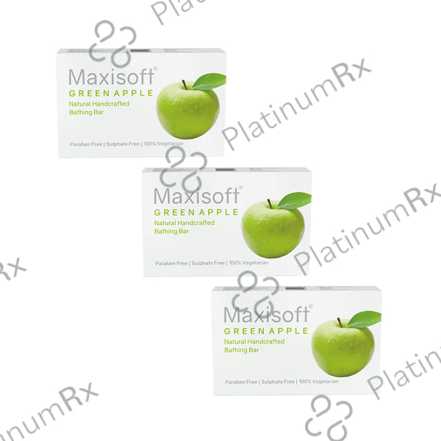 Maxisoft Green Apple Bathing Bar (75gm Each) 3 units