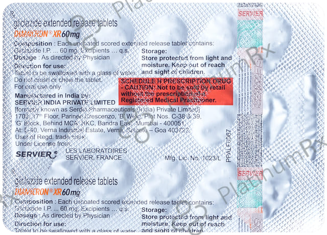 Diamicron XR 60mg Tablet 15s