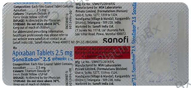 Sanoxaban 2.5mg Tablet 10s