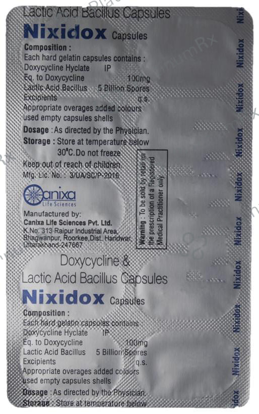 Nixidox 100mg/5B Capsule 10s