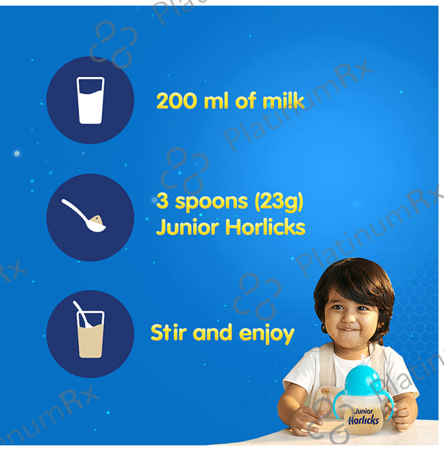 Horlicks Junior- For Kids' Active Brain & Height Gain - Flavour Vanilla 450 gm