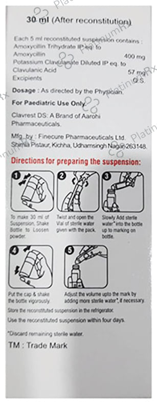 Clavrest 400/57mg DS Dry Syrup 30ml