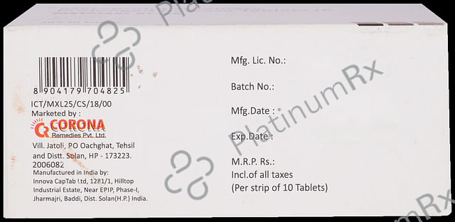 Metozaar XL PR 25mg Tablet 10s