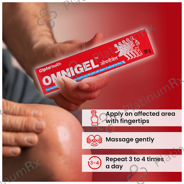 Omnigel for Fast Relief From Pain Sprain and Strain Gel 20gm