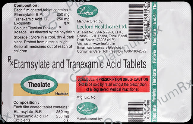 Theolate 250mg/250mg Tablet